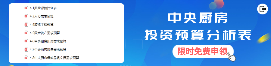 3万份中央厨房投资预算大概是多少